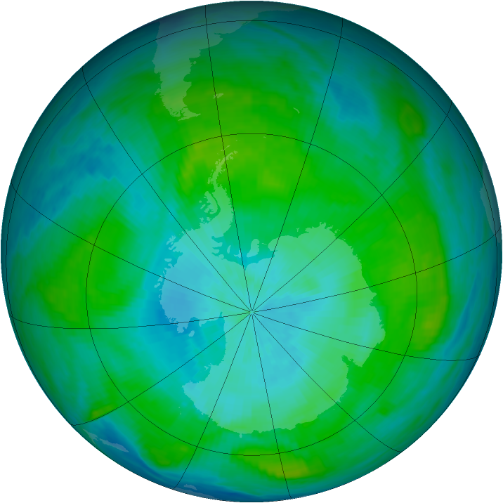 Antarctic ozone map for 16 February 1981